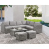 4dielna záhradná ratanová rohová súprava BestBerg BBRF-1098G / sivá
