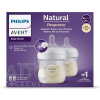 AVENT FĽAŠA Natural Response 125 ml priehľadná, cumlík pre podporu rytmu pitia (0m+) 1x2 ks