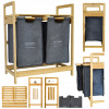 Kôš na prádlo - Bambusový práčovňa košík dvojité sivé spodné prádlo (Kôš na prádlo - Bambusový práčovňa košík dvojité sivé spodné prádlo)