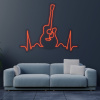 LED neon - Gitara EKG 100x82cm Farba neónu: 7 Oranžová, Šírka neónu: 100cm, Orez neónu: Cut to Shape (výrez do tvaru)