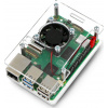 Gravlaser Krabice Raspberry Pi 5 - otevírací s ventilátorem - průhledná