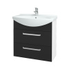 Dreja Umývadlová skrinka TAKE IT SZZ2 75 - N01 Biela lesk / Úchytka T01 / N03 Graphite