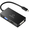 Renkforce RF-4633066 USB-C® / HDMI / DVI / VGA adaptér [1x USB-C® zástrčka - 1x VGA zásuvka, HDMI zásuvka, DVI zásuvka 24+5-pólová] čierna; RF-4633066