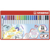 Fixy STABILO Pen 68 brush kovové púzdro 25 farieb (4006381561099)