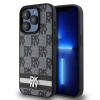 Kožený zadný kryt DKNY PU Leather Checkered Pattern and Stripe pre iPhone 13 Pro Max Black