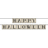 Banner - HAPPY HALLOWEEN - béžovo čierny, 14 x 210 cm, kartón