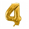 PartyDeco Fóliový balón narodeninové číslo 3 zlatý 86cm