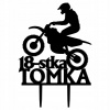 Topper na narodeninovú tortu Motocross – meno a číslo