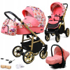 Detský kočík 3v1 BabyLux Colorlux kočík gondola autosedačka ružová