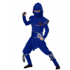 Kostým pre chlapca- Blue ninja outfit samurai svaly 120/130 nunchaku (Blue Warrior Outfit Ninja samurai svaly 120/130)