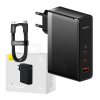 Baseus GaN5 Pro 2xUSB-C + USB sieťová nabíjačka, 140W (čierna)