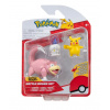 Jazwares Sada bojových figúrok Pokémon 3-Pack Pikachu Female, Litwick, Slowpoke 5 cm