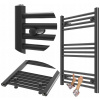 Kúpeľňový radiátor, vodný Granitan 370 W 600 x 800 mm, čierny