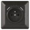 ZÁSUVKA FRENCH S USB 2,1A MAX. IP20 ANTRACITOVÁ EMOS A6000.2