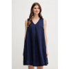 Ľanové šaty United Colors of Benetton 4AGHDV0AX tmavomodrá M