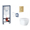 Grohe Rapid SL Set predstenovej inštalácie, klozetu, dosky SoftClose, tlačidla Skate Cosmopolitan a súpravy na vhadzovanie tabliet, kefovaný Cool Sunrise SANI11BB4159-GR