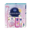 Nivea Blooming Beauty sprchový gél 250 ml + deospray 150 ml + textilná maska 1 ks darčeková sada