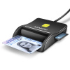 AXAGON CRE-SM3SD, USB-A FlatReader čítačka Smart card (eObčanka) + SD/microSD/SIM, kábel 1.3 m CRE-SM3SD