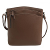 Prírodne hnedá dámska crossbody kabelka so zlatými doplnkami