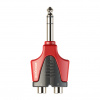 Roxtone RPAN330 - redukcia adaptér konektora 1 x 6,3 mm stereo na 2 x RCA samica