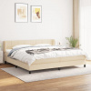 vidaXL Boxspring posteľ s matracom krémová 200x200 cm látka - Krémová - 106484-206591