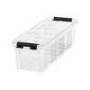 Úložný box, plastový, čierne úchytky, 4 priehradky, SMARTSTORE 