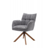 Unique Otočné kreslo Marilla, drevené nohy, sivé (53240003)