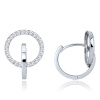 MINET Náušnice z bieleho zlata krúžky s bielymi zirkónmi Au 585/1000