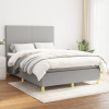 vidaXL Boxspring posteľ s matracom bledosivá 140x200 cm látka - Sivá - 106200-206303