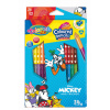 Kredki ołówkowe trójkątne Colorino Kids 24 kolorów 12 sztuk z temperówką Mickey