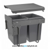 Smetný kôš GTV, šírka 400mm s uchytením čela - 2 nádoby (nádoby: 2x 20L - antracit)