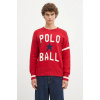 Bavlnený sveter Polo Ralph Lauren červená farba, teplý, 710949298