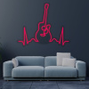 LED neon - Gitara EKG 100x82cm Farba neónu: 8 Ružová, Šírka neónu: 100cm, Orez neónu: Cut to Shape (výrez do tvaru)