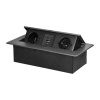 Výklopný blok zapuštěný ORNO OR-GM-9034/GR, 2x 230V, 2x USB (A+C type; 3.6A), barva grafit
