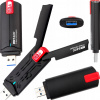 Adaptér Sieťová karta WiFi na USB s anténami Tri-Band 2.4 GHz 5 GHz 6 GHz
