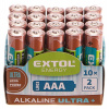 Extol EX42012 Baterie alkalické ENERGY ULTRA +, 20ks, 1,5V AAA (LR03) -LIGHT