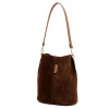 Dámska hnedá semišová kožená kabelka Luka 24-096 24 x 27,5 x 17 cm