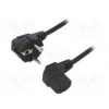 Kabel CEE 7/7 (E/F) úhlová vidlice,IEC C13 zásuvka 90° PVC