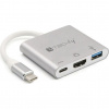 Techly IADAP USB31-HDMIPTY dokovacia stanica a replikátor portov Kábel USB 3.2 Gen 1 (3.1 Gen 1) Type-C Strieborná (IADAP USB31-HDMIPTY)