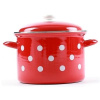 Belis Smaltovaný hrniec vysoký červený, biela bodka 24 cm, 8 l