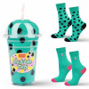 Pánske dámske ponožky Soxo tyrkysové Bubble Tea - 2 páry