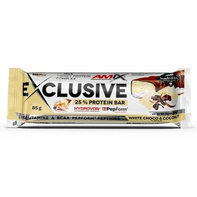 Amix Nutrition Amix Exclusive Protein Bar 85g - biela čokoláda/kokos