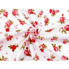 Stoklasa Bavlněná látka / plátno růže METRÁŽ - 1 (7) červená bílá