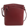Červená dámska crossbody kabelka so zlatými doplnkami