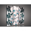 Obraz na plátne viacdielny - OB3144 - Biela orchidea modro zelený vzor 90cm x 80cm - S6