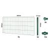Floraworld Súprava drôtených plotových panelov so stĺpikmi, zelená 100 cm x 10 m