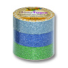 Folia Glitter Tape - dekoračná lepiaca páska modrá sada, 3 ks