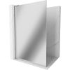 Mexen Kioto L, sprchová zástena Walk-In 100 x 200 cm, 8mm sklo vzor zrkadlo, grafitový profil, 800-100-103-66-50