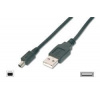 USB A samec na B-mini 4pin samec, 2x stíněný, 1,8m