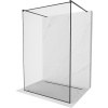 Mexen Kioto, sprchová zástena Walk-In 150 x 200 cm, 8mm sklo čierny vzor, čierny profil, 800-150-002-70-70